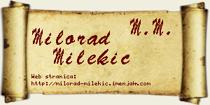 Milorad Milekić vizit kartica